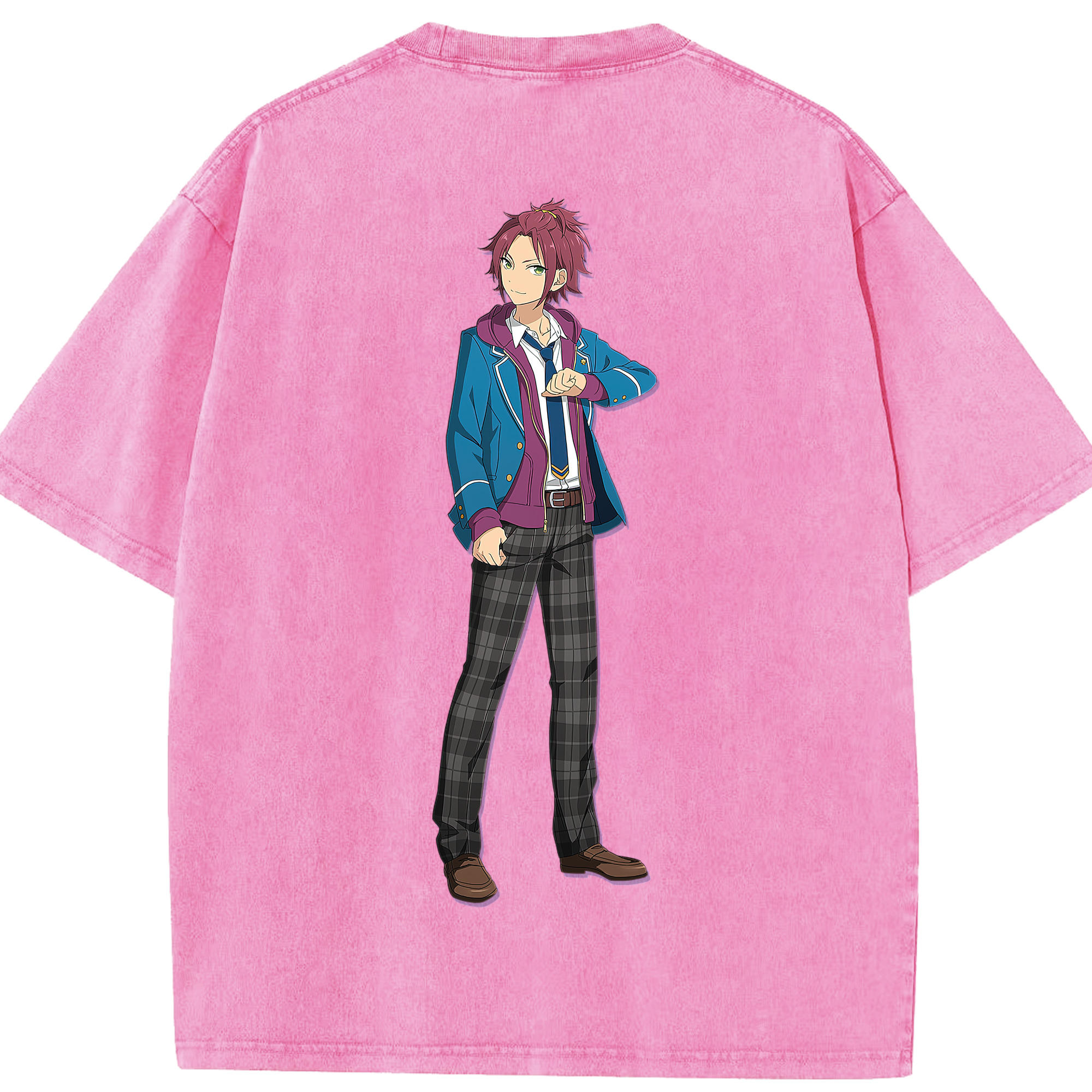 （画像用） あんさんぶるスターズ! Ensemble Stars 綿100% ヴィンテージ風 半袖Tシャツ（背面プリント）